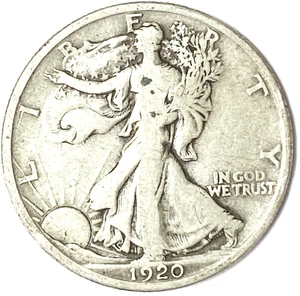 1920 D 50c argento da passeggio mezzo dollaro cinquanta centesimi Denver - Foto 1 di 2