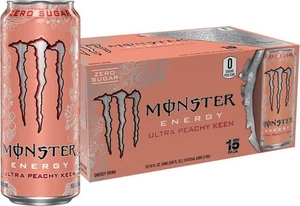 Ultra Peachy Keen, Sugar Free Energy Drink, 16 oz (Pack of 15) - Picture 1 of 4