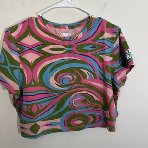 Vans x Barbie Flow Fit Pink Grün Psychedelic Cropped T-Shirt Gr. XL - Bild 1 von 6