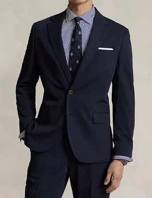 NUEVO CON ETIQUETAS $398 Polo Ralph Lauren Para hombres Mezcla de Lana Perfomance Azul Marino Blazer Chaqueta Talla S Foto 1 de 4