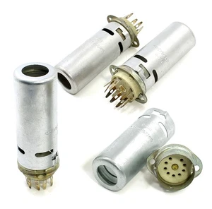4pcs 9-pin Ceramic Tube Socket Shield 70mm USSR for E182CC 12AX7 ECL82 6N30P-DR - Picture 1 of 4