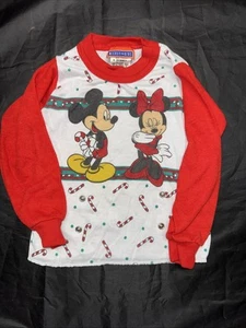 Vintage Y2K Mickey für Kinder Weihnachten Footie Pyjama Größe 3T mit zwei Druckknöpfen Größen - Bild 1 von 16