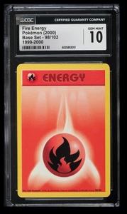 2000 Pokemon Base 4th Print Fire Energy CGC 10 UK #98/102 1999-2000 - Bild 1 von 2