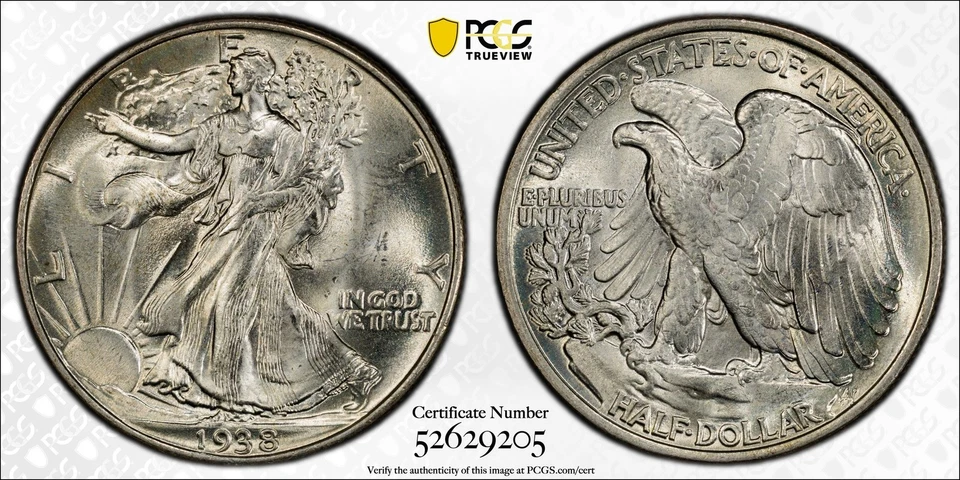 1938 P Half Dollars Liberty Walking PCGS MS-66 - Image 1 of 1