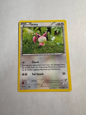 Skitty 113/160 - LP XY Primal Clash - 2015 Common Pokemon TCG Card  - Image 1 of 2