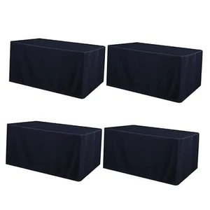  Pack Fitted Table Covers for 6 Foot Tables - Water Resistant Washable 4 Navy - Picture 1 of 7
