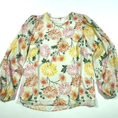 Blusa Top Yumi Kim Weekender Acebo Marfil Floral Talla Mediana Manga Larga Foto 1 de 4