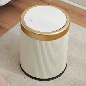 Plastic Luxury Gold Kitchen Bathroom Toilet Rubbish Touch Top Bin 12L Dustbin - Picture 1 of 15