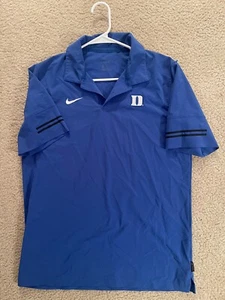 Duke Blue Devils Nike Dri-Fit Windbreaker Polo Men's Blue On Field Size Medium - Picture 1 of 7