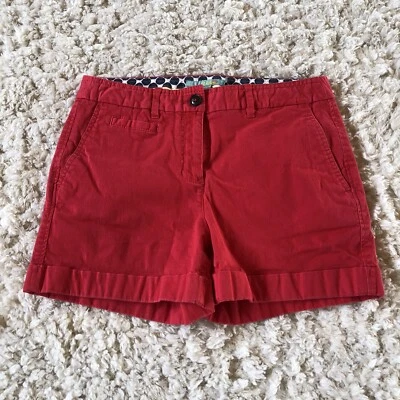 Pantalones Cortos Chinos Boden Para Mujer Talla US 4 Rojo Algodón Entrepierna de Verano 4" Foto 1 de 4