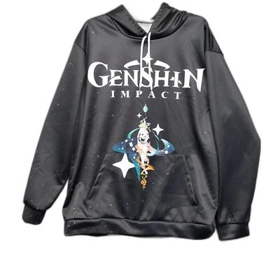 Sudadera con Capucha Genshin Impact Hombres Talla XL Negra Anime Galaxy Waifu Bolsillo Foto 1 de 4