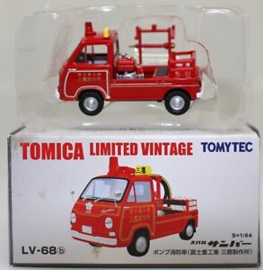 1/64 Tomica Limited Vintage TLV-68b Subaru Sambar Pump Fire Truck (Fuji)
