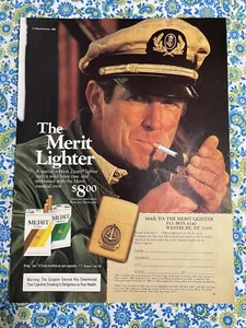 Vintage 1985 Merit Cigarette Lighter Print Ad Zippo Lighter Offer - Picture 1 of 7