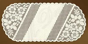 Corredor de mesa ovalado floral o blanco de encaje (20"" x 43") (50-110 cm) X'mas regalo - Imagen 1 de 2