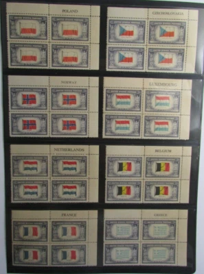 1943-44  #909-21  MNH stamps  13 Plate Blocks - Image 1 of 2