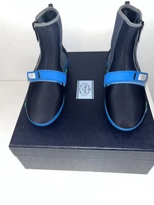 Seltene authentische Prada Slipper Booties Blumen Seitenreißverschluss Gummisohle Stoff Top schwarz - Bild 1 von 7