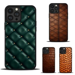 For iPhone 11 12 13 14 15 Max Pro Aluminum Case tileable texture leather