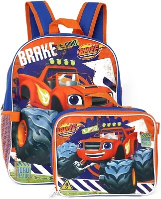 Blaze and the Monster Machines Camión Mochila Escolar Bolsa de Libros Lonchera SET Tamaño Foto 1 de 4