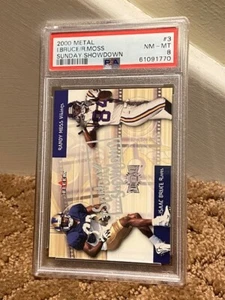 2000 Metal Sunday Showdown Isaac Bruce Randy Moss PSA 8 #3 Insert Card Low POP - Bild 1 von 1