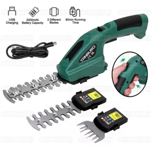 2 IN 1 Akku Heckenschere Strauchschere Gartenschere Grasschere Rasenschere - Bild 1 von 14