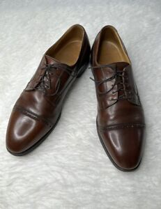 Johnston & Murphy Shoes Mens 10.5 C Cap Toe Oxford In Brown