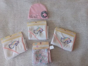 New Lot of 3 Angel of Mine Hooded Towels/New Burp Clothe/New Hat/New Sleep Mask - Picture 1 of 14