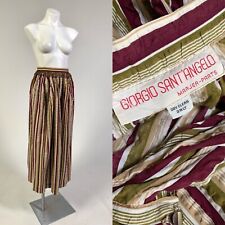 Vintage 1970s beaded Giorgio Sant'Angelo Striped Cotton Seersucker Maxi Skirt