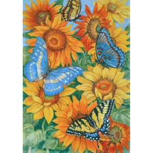 BUTTERFLIES 12.5" X 18" GARDEN FLAG 11-2938-229 RAIN OR SHINE SUMMER SEASONAL - Picture 1 of 2