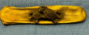 ANTIQUE JAPANESE MEIJI BRONZE PAPERWEIGHT WITH TWO TURTLES - Picture 1 of 5