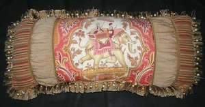 SHERRY KLINE OSTINDIEN ELEFANTENDRUCK DEKORATIVES KISSEN PERLEN 28" X 12" - Bild 1 von 3