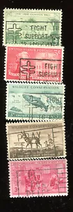 5 US BRIEFMARKEN MIT SONDERSTEMPELMARKEN - T.B. KREUZE & BETE FÜR DEN FRIEDEN (D945) - Bild 1 von 2