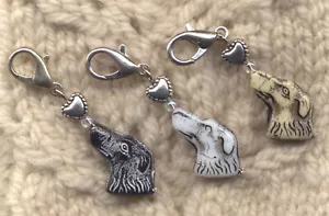 Dog Stitch Marker Clip Pressed Glass Love Dogs Set of 6/SM255 - Picture 1 of 2
