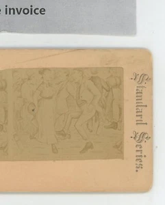 Comic Couple Dancing Jig Stereoview - Picture 1 of 2