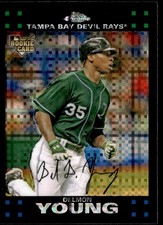 2007 Topps Chrome X-Fractor Delmon Young Rookie Tampa Bay Devil Rays #299