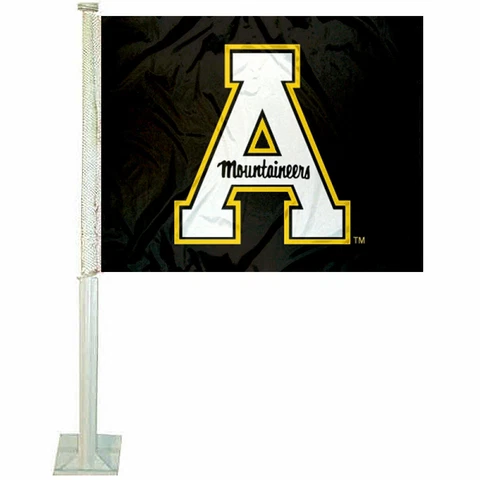 Appalachian State Mountaineers Black Car Auto Window Flag Cover