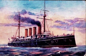 Tuck MARINE SERIE RMS Niobe Kreuzer gestartet 1897 sehr guter Zustand Kriegsschiff - Bild 1 von 3