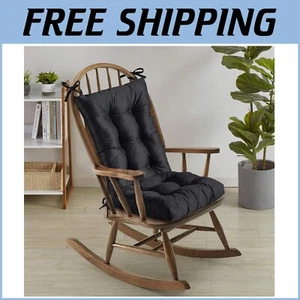 Elegant 2-Piece Rocking Chair Cushion Set with Machine Washable Velvet Cover - Picture 1 of 8