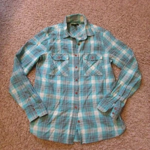 NWOT J Crew 8 Green Gray White Plaid Button Front Shirt Pockets - Picture 1 of 2