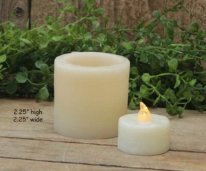 Small Primitive Votive w/removeable Flickering Tea Light 2.25" tall x 2.25" wide - Picture 1 of 4