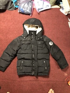 Diesel Women's Black Zip Front Hooded Puffer Jacket Size 10/12 Women - Picture 1 of 10