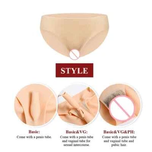 Realistic Silicone Pants Sexy Fake Vagina Underwear For Crossdresser Transgender - Picture 1 of 13