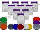 10 x 450ml Square Plastic Storage Jars Kitchen/Garage Organisation 11 Colours