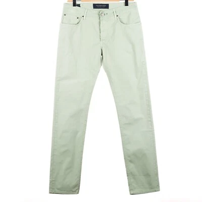 NWT HANDPICKED Ravello Light Green Jeans pants Cotton US:36 EU:52 Summer Light - Image 1 of 4