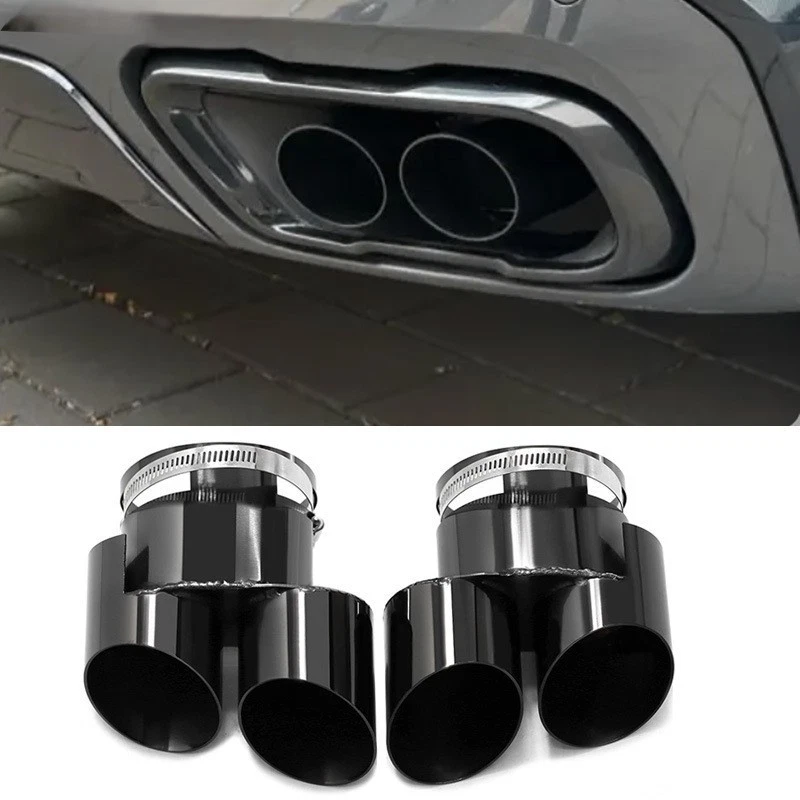  Para BMW X5 G05/X6 G06/X7 G07 2 peças estilo tubo duplo pontas de escape desempenho - Imagem 1 de 4