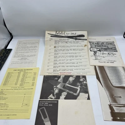 Folletos de cuchillo y espada.  Shadow Defense, Cuchillos De Leon, Cuchillos Piedra, Lote-6 Foto 1 de 4