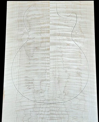 Carve top 4a curly maple - glued up - discounted for flaw on back - Image 1 of 4