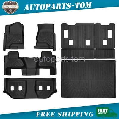 TPE Floor Mats / Trunk Cargo For Chevy Suburban GMC Yukon XL 2015-2020 Liner New - Image 1 of 4