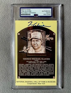 ATLANTA BRAVES- TOM GLAVINE AUTOGRAPH HALL OF FAME PLAQUE CARD PSA SLAB COA 582 - Picture 1 of 2