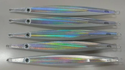 Maschera in metallo color argento lunga 400 g 27 cm set di 5 ologrammi - Immagine 1 di 4