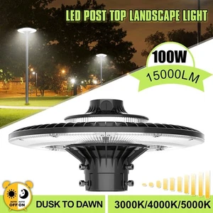 Color Temperature Adjustable 100W LED Post Top Light Dusk to Dawn Landscape Lamp - Picture 1 of 14